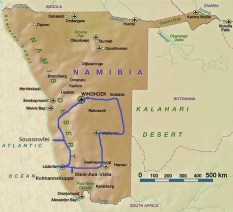 Landkarte-Namibia-Südtrip